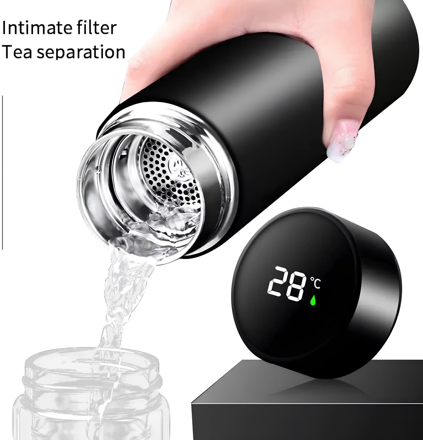 Stainless Steel Temperature Water Bottle with LCD Smart Display