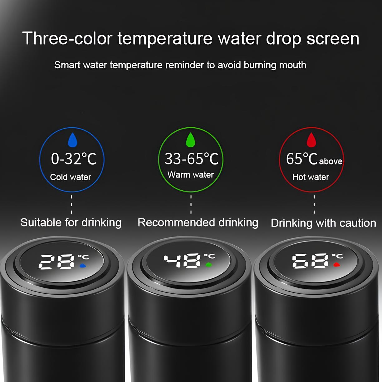 Stainless Steel Temperature Water Bottle with LCD Smart Display