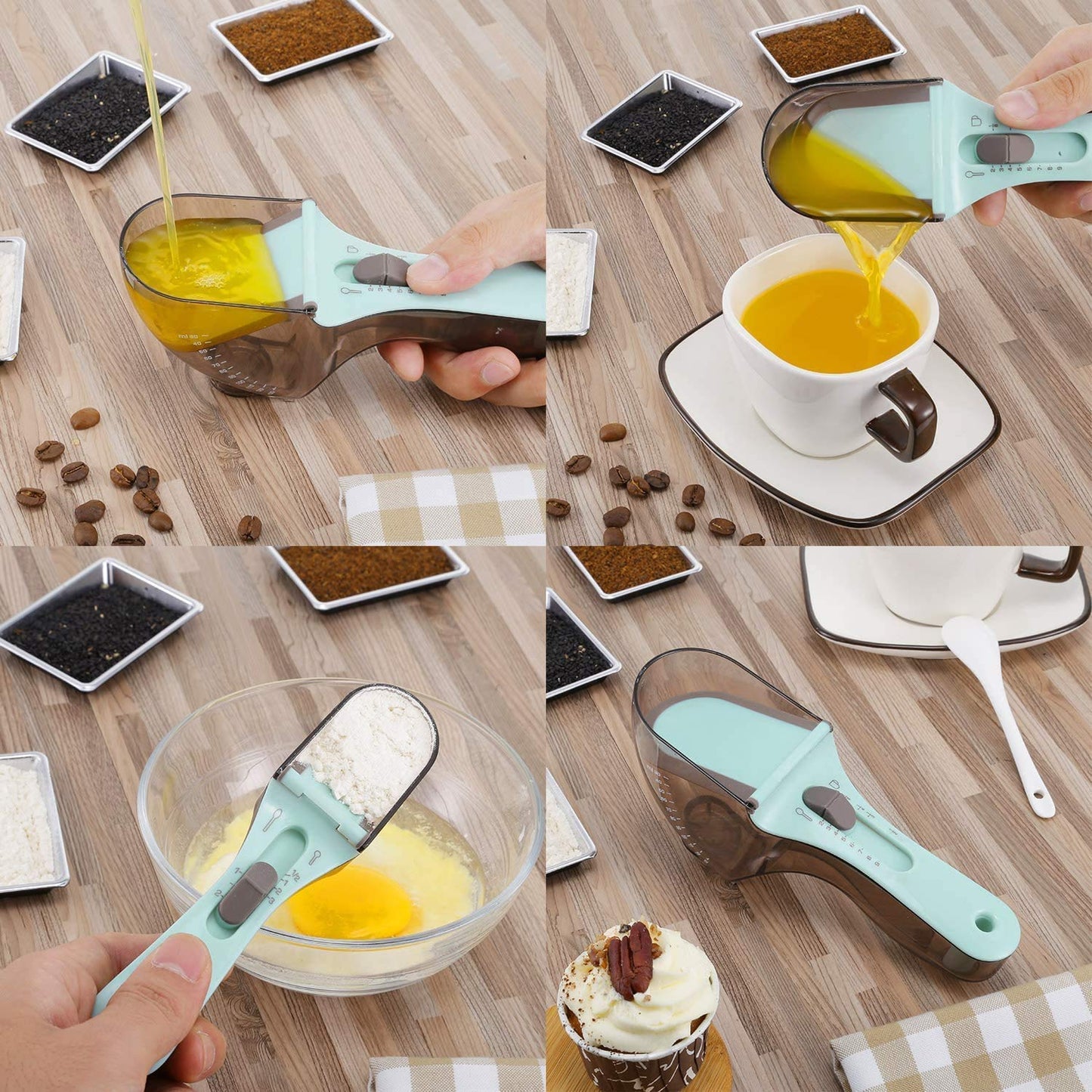 NestNova All in 1 Adjustable Liquid and Solid Foam Measuring Spoon Cup