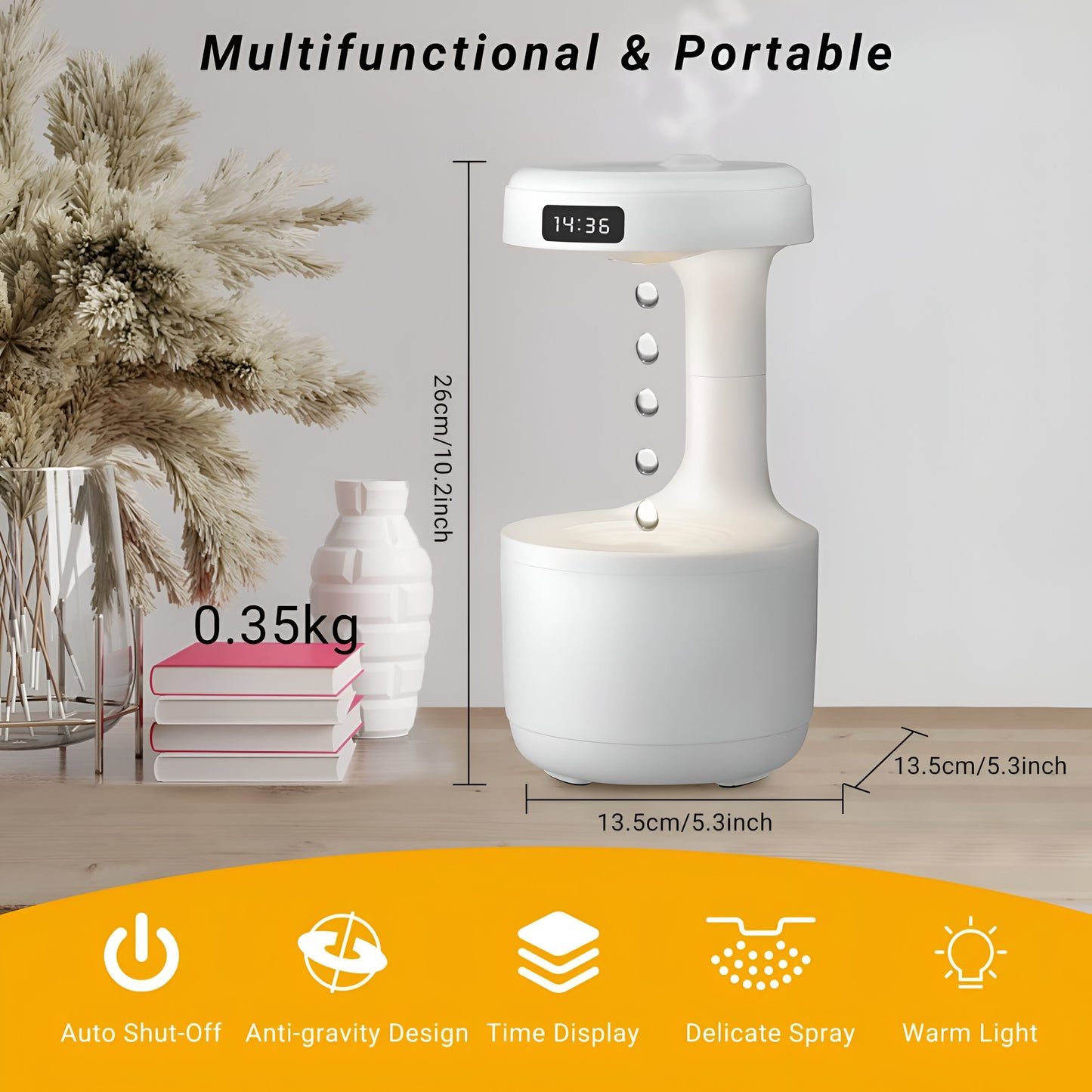 Anti-Gravity Water Droplet Humidifier